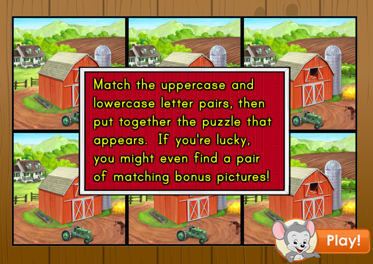 Farm tile flip game from ABCmouse.com. 