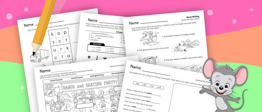 Free spelling worksheets from ABCmouse.com. 