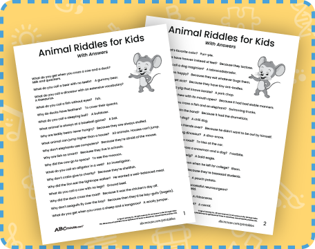 Free printable animal riddles for kids to solve. Print with or without answers. 