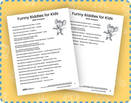 Free printable funny riddles for kids to solve. Print with or without answers. 