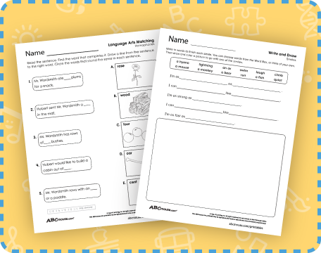 Free printable grammar worksheets from ABCmouse.com. 