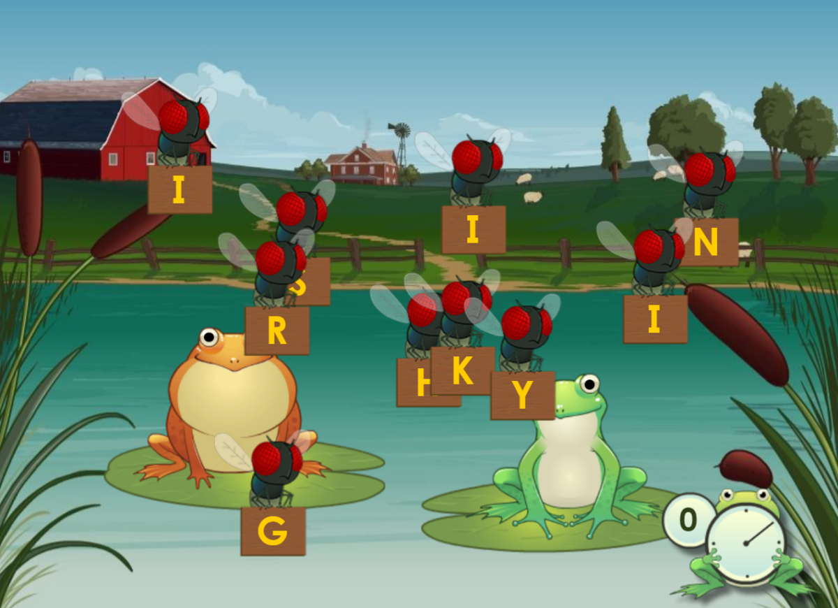 Frog feeder, fun online game from ABCmouse.com. 