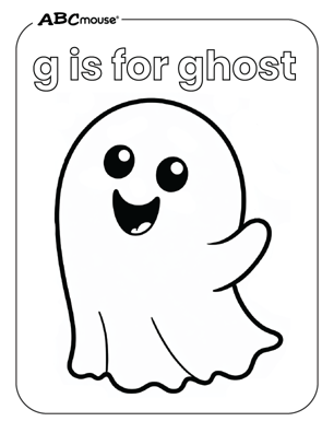 Free printable Halloween ghost coloring page from ABCmouse.com. 