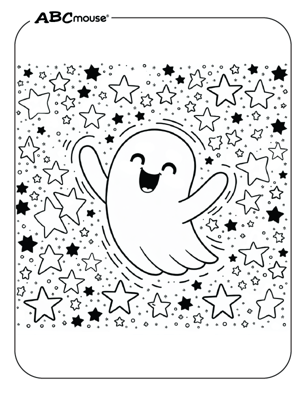 Free printable Halloween ghost coloring page from ABCmouse.com. 