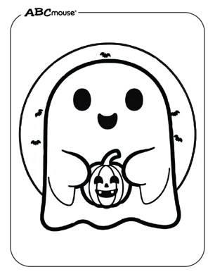 Free printable Halloween ghost coloring page from ABCmouse.com. 