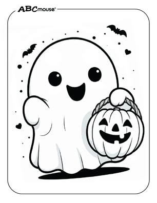 Free printable Halloween ghost coloring page from ABCmouse.com. 