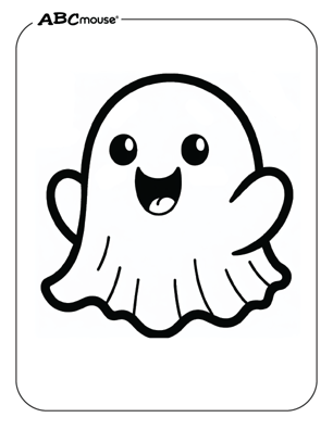 Free printable Halloween ghost coloring page from ABCmouse.com. 