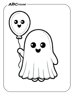 Free printable Halloween ghost coloring page from ABCmouse.com. 