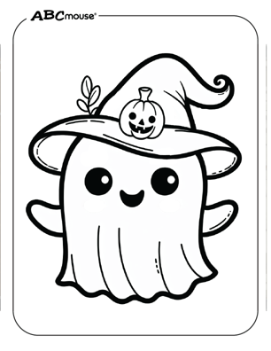 Free printable Halloween ghost coloring page from ABCmouse.com. 