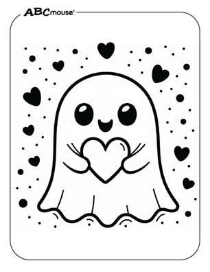 Free printable Halloween ghost coloring page from ABCmouse.com. 