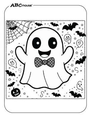 Free printable Halloween ghost coloring page from ABCmouse.com. 