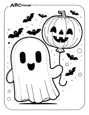 Free printable Halloween ghost coloring page from ABCmouse.com. 