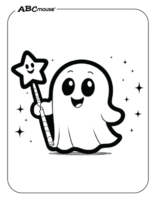 Free printable Halloween ghost coloring page from ABCmouse.com. 