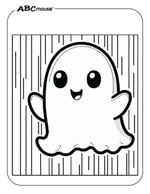 Free printable Halloween ghost coloring page from ABCmouse.com. 