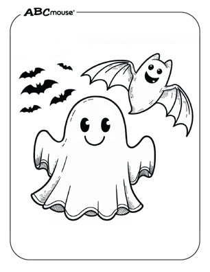 Free printable Halloween ghost coloring page from ABCmouse.com. 