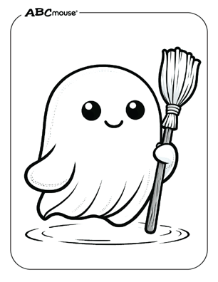 Free printable Halloween ghost coloring page from ABCmouse.com. 