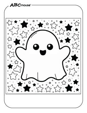 Free printable Halloween ghost coloring page from ABCmouse.com. 