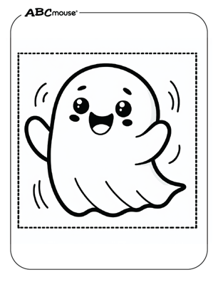 Free printable Halloween ghost coloring page from ABCmouse.com. 