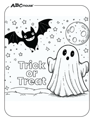 Free printable Halloween ghost coloring page from ABCmouse.com. 