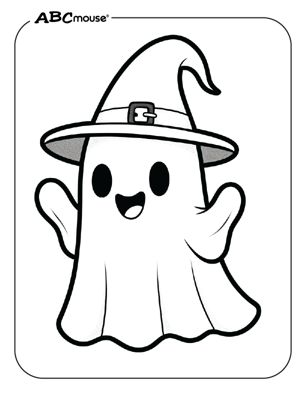 Free printable Halloween ghost coloring page from ABCmouse.com. 