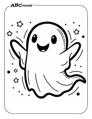 Free printable Halloween ghost coloring page from ABCmouse.com. 