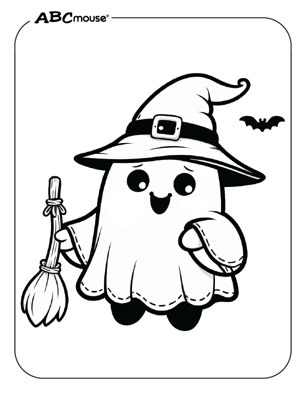 Free printable Halloween ghost coloring page from ABCmouse.com. 