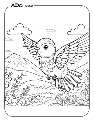 Free printable hummingbird coloring page from ABCmouse.com. 