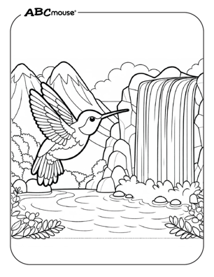 Free printable hummingbird coloring page from ABCmouse.com. 