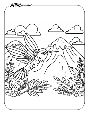 Free printable hummingbird coloring page from ABCmouse.com. 