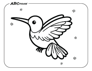 Free printable hummingbird coloring page from ABCmouse.com. 