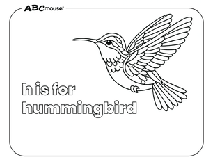 Free printable hummingbird coloring page from ABCmouse.com. 