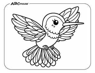 Free printable hummingbird coloring page from ABCmouse.com. 