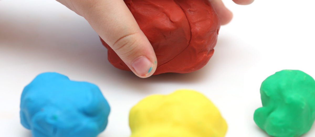 Colorful playdough balls. 