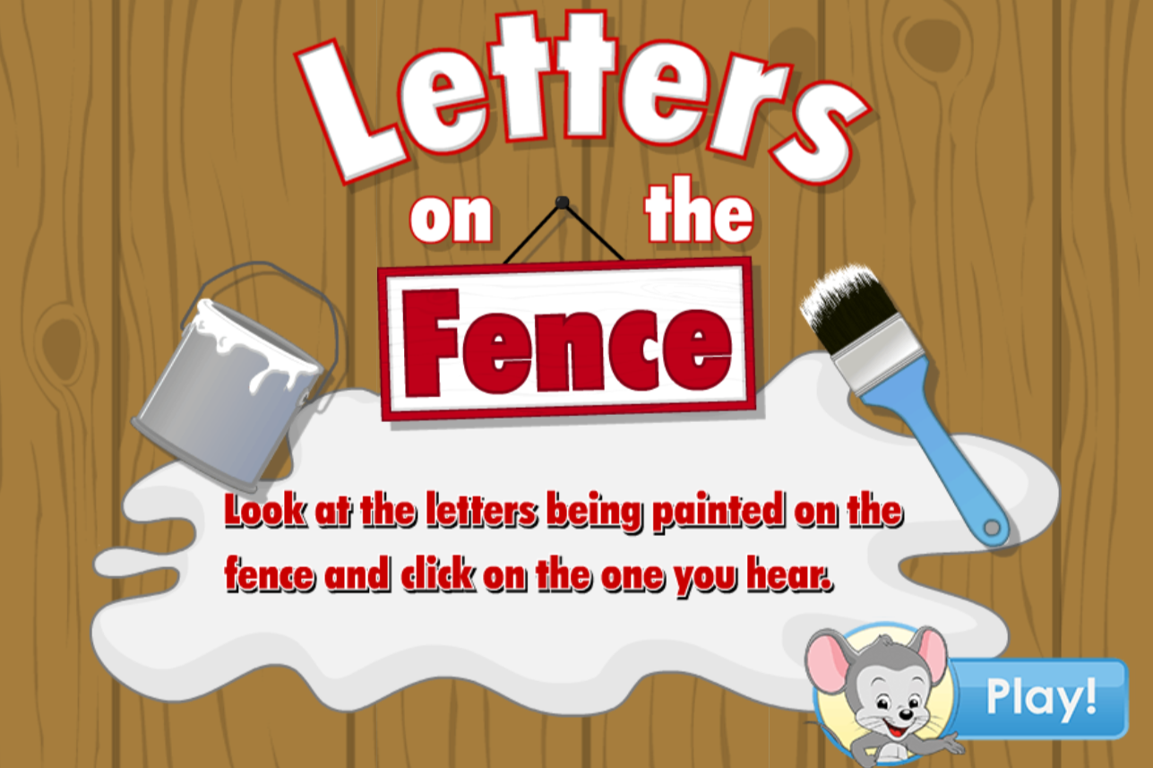 Letters on the fence game from ABCmouse.com. 