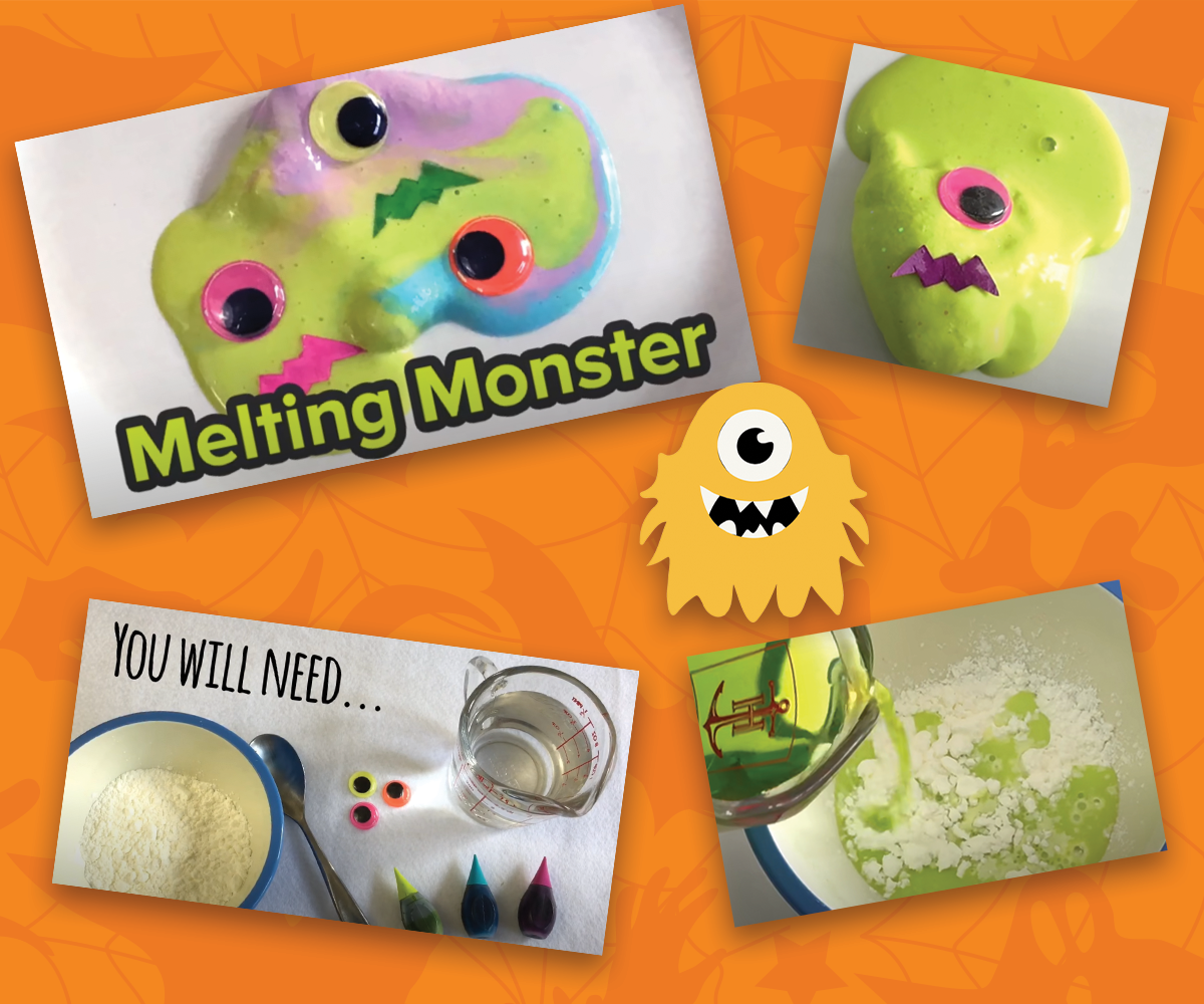 Fun free melting monster Halloween craft  for kids from ABCmouse.com. 