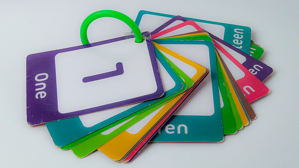 Colorful number cards. 