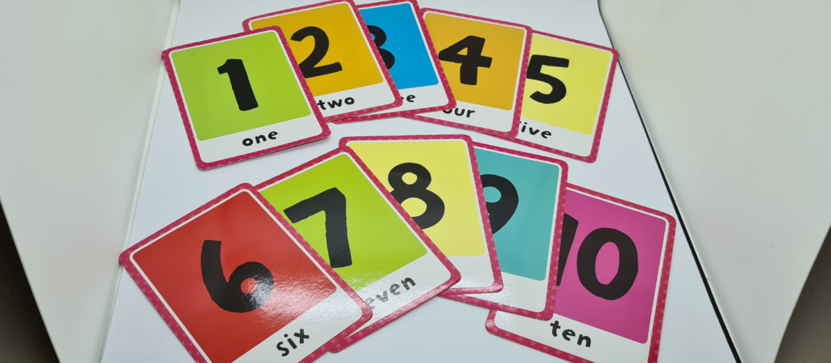 Colorful number flashcards. 