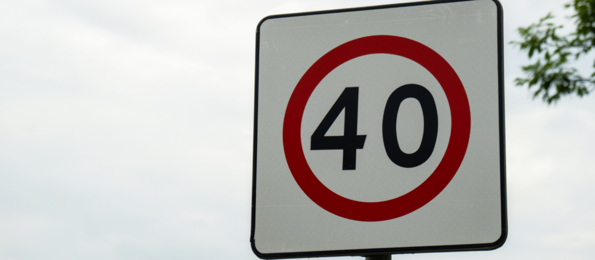 Number road sign. 