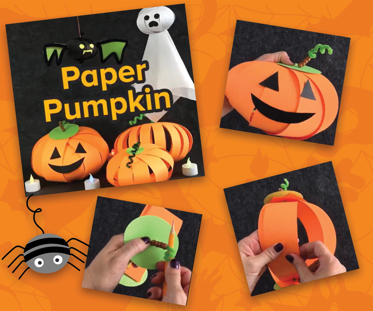 Fun free paper pumpkin Halloween craft  for kids from ABCmouse.com. 