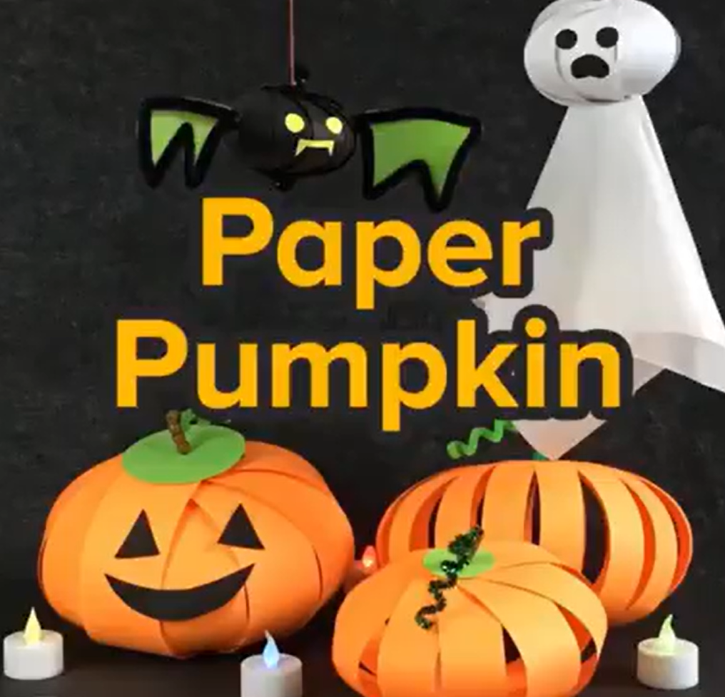 Fun Halloween pumpkin paper craft from ABCmouse.com. 