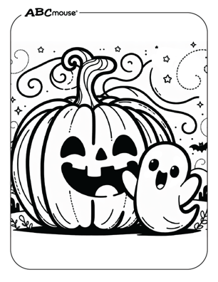 Free printable Halloween pumpkin coloring page for kids. 