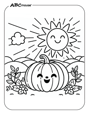 Free printable Halloween pumpkin coloring page for kids. 