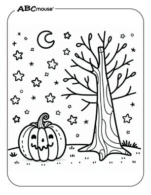 Free printable Halloween pumpkin coloring page for kids. 