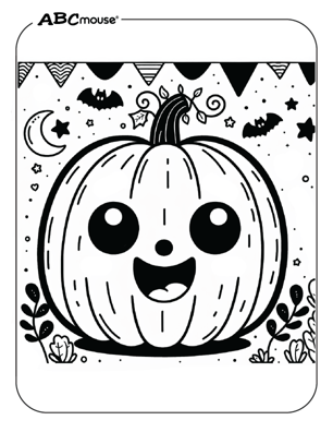 Free printable Halloween pumpkin coloring page for kids. 