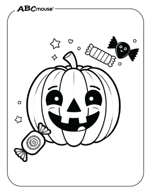 Free printable Halloween pumpkin coloring page for kids. 