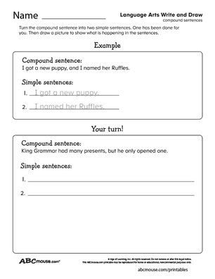 Free printable punctuation worksheet from ABCmouse.com. 