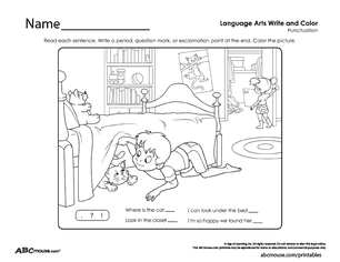 Free printable punctuation worksheet from ABCmouse.com. 