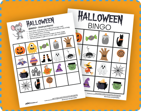 Free printable 4x4 Halloween Bingo cards for kids Halloween fun!