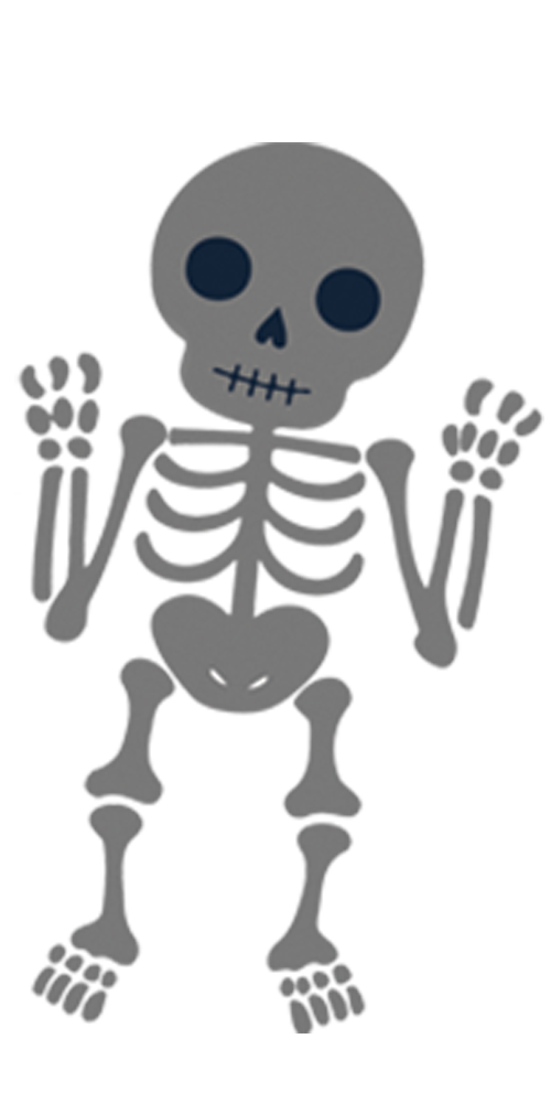 Halloween grey skeleton. 