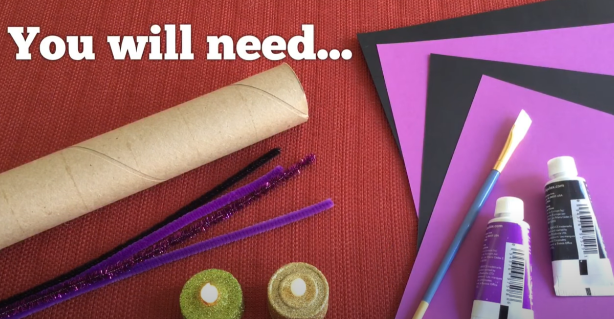 Supplies needed for hanging bat craft. 